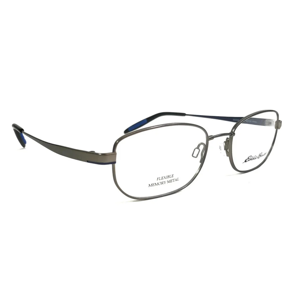 Eddie Bauer Eyeglasses Frames EB32043 GR Gray Blue Oval Wire Rim 52-18-145